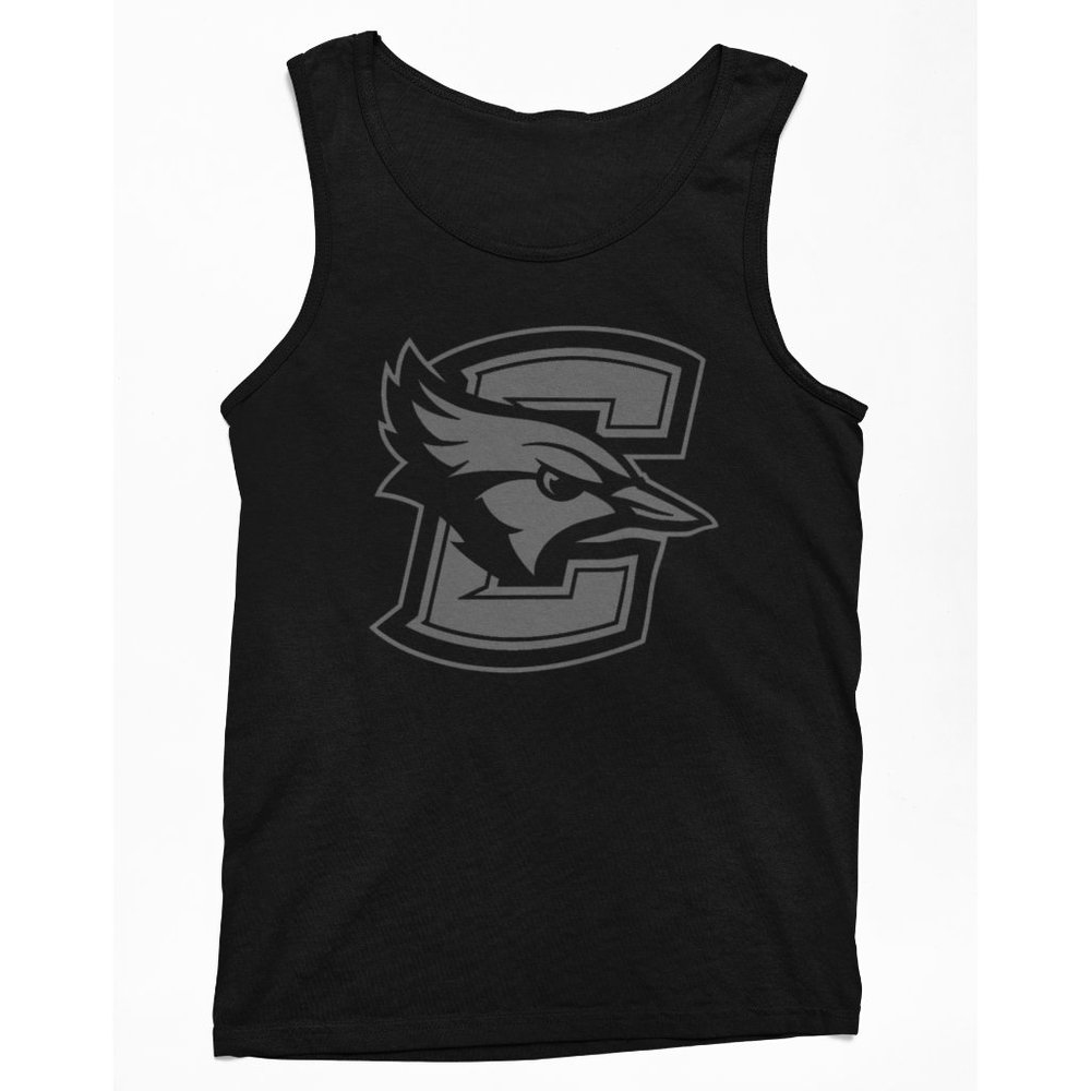NEW Creighton Blue Jays Mascot C Tonal Logo Tank Top BLACKOUT